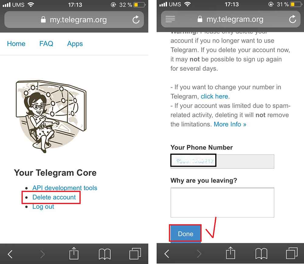 Как удалить аккаунт в telegram на разных устройствах