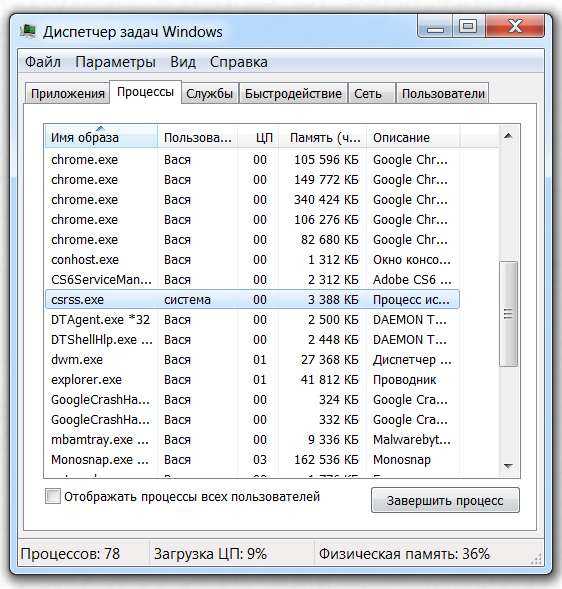 Csrss.exe - что за процесс? как удалить процесс csrss.exe?