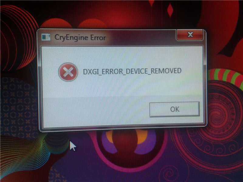 How to fix dxgi_error_device_removed on windows 10?
