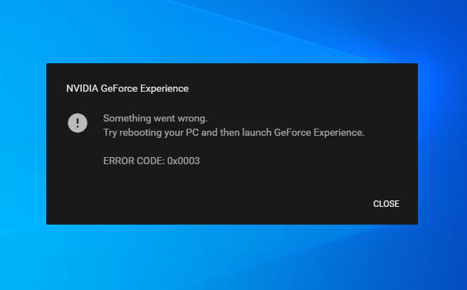Что делать, если при запуске NVIDIA GeForce Experience появляется ошибка Error Code 0x0003 — причины ошибки и способы исправить проблему